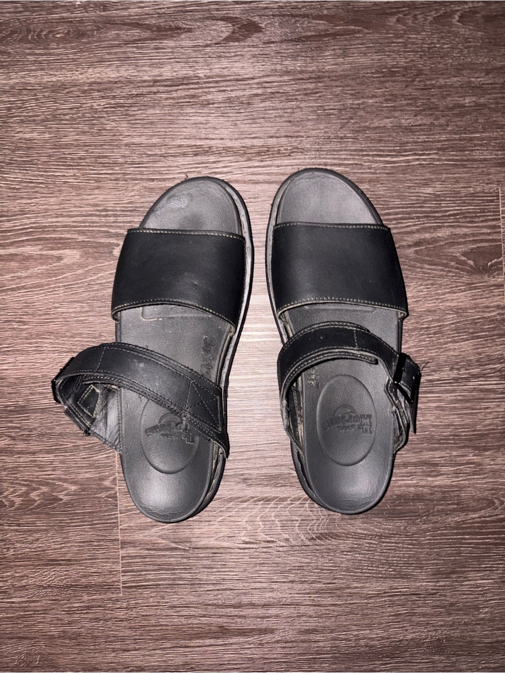 Dr. Martens Black Leather Slide Sandals with Ankle Strap